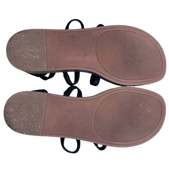 Lucky Brand Women’s Black Leather Cage Sandals Fits like a 9, tagged 8.5 / 39 - Picture 12 of 13